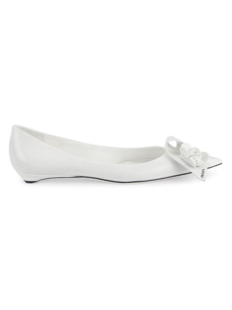 white prada flats|Prada sculptural flats.